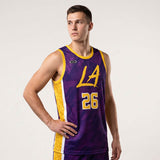 LA Core Custom Basketball Singlet U Neck Side Panel