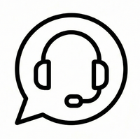 A black icon of a headset inside a speech bubble representing C2C 16-hour customer care and support service